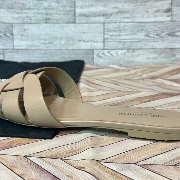 Saint Laurent Sandals Tribute Mules in Smooth Leather - Picture 9 of 12